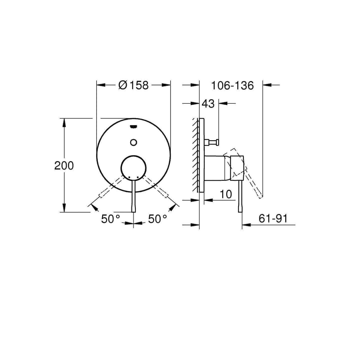 Bateria Wannowa Essence Stal Nierdzewna 24167DC1 Grohe