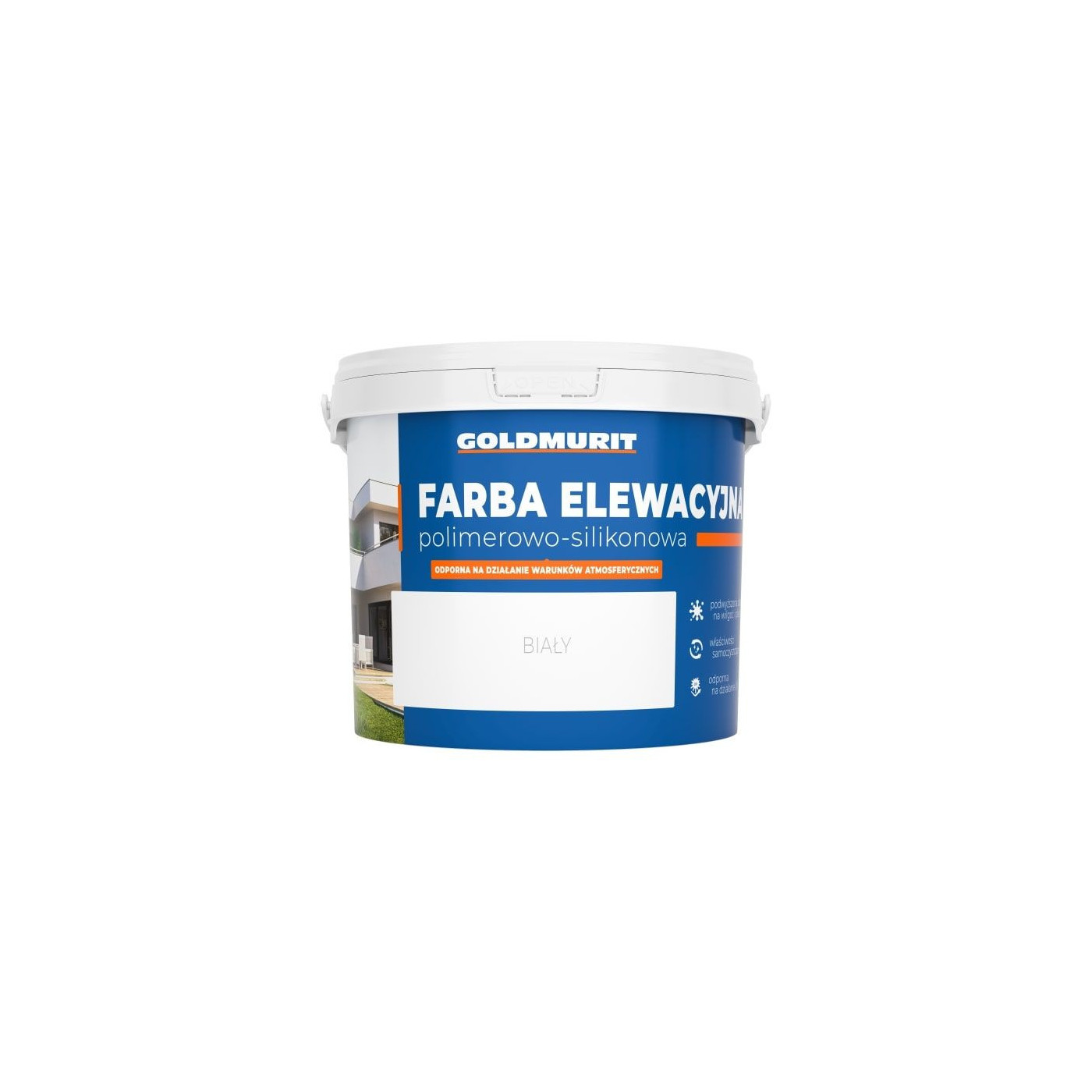 Farba Elewacyjna Polimerowo-Silikonowa Biała 10l Goldmurit