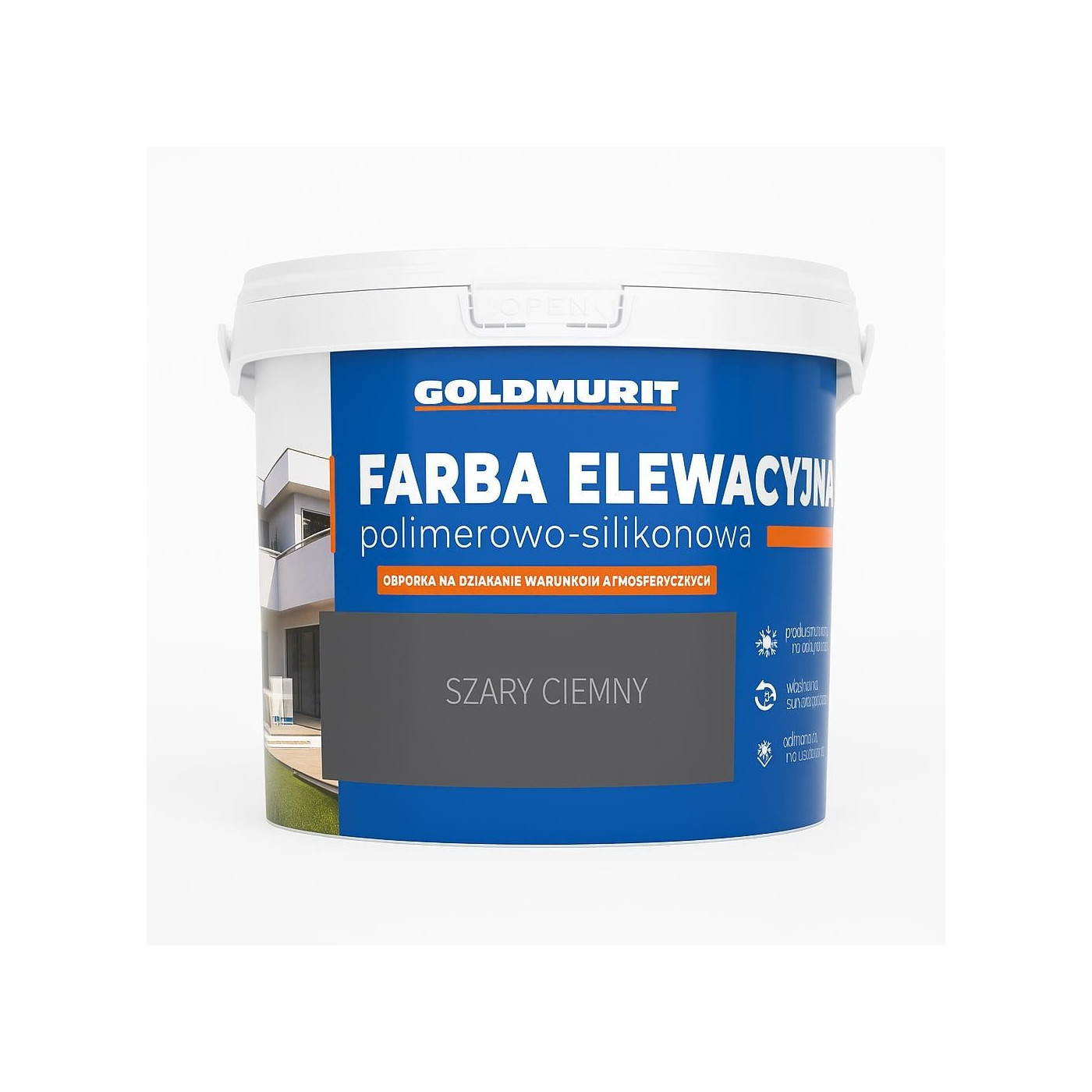 Farba Elewacyjna Polimerowo-Silikonowa Szary Ciemny 10l Goldmurit