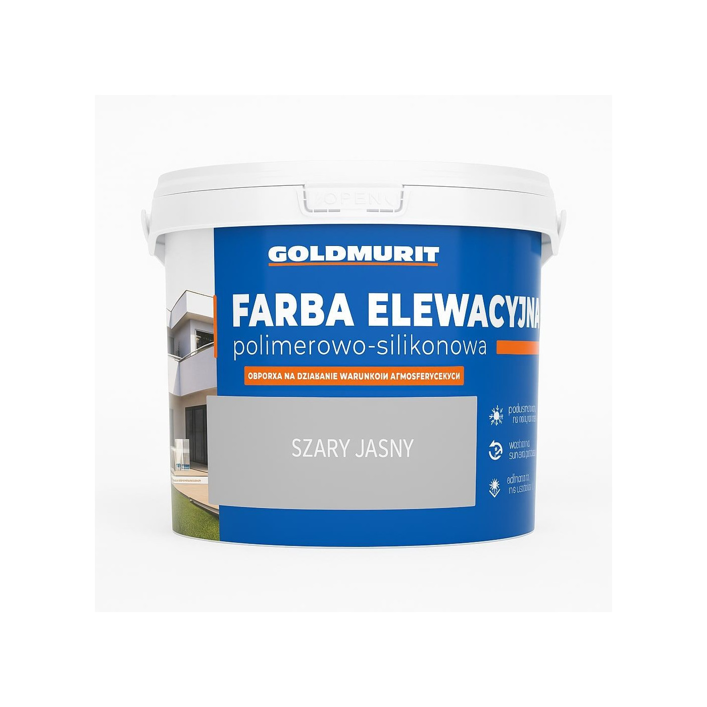 Farba Elewacyjna Polimerowo-Silikonowa Szary Jasny 10l Goldmurit