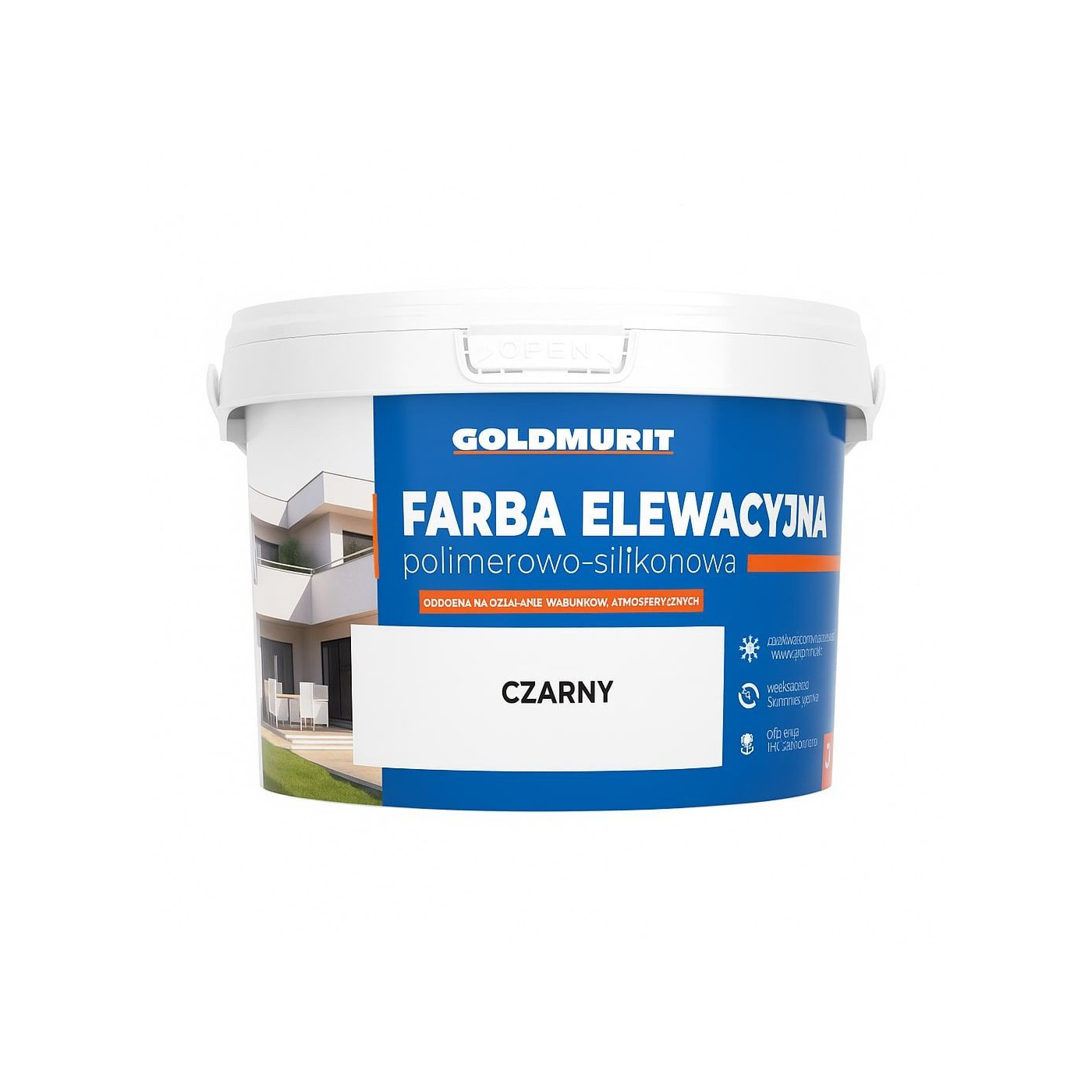 Farba Elewacyjna Polimerowo-Silikonowa Czarny 2,5l Goldmurit