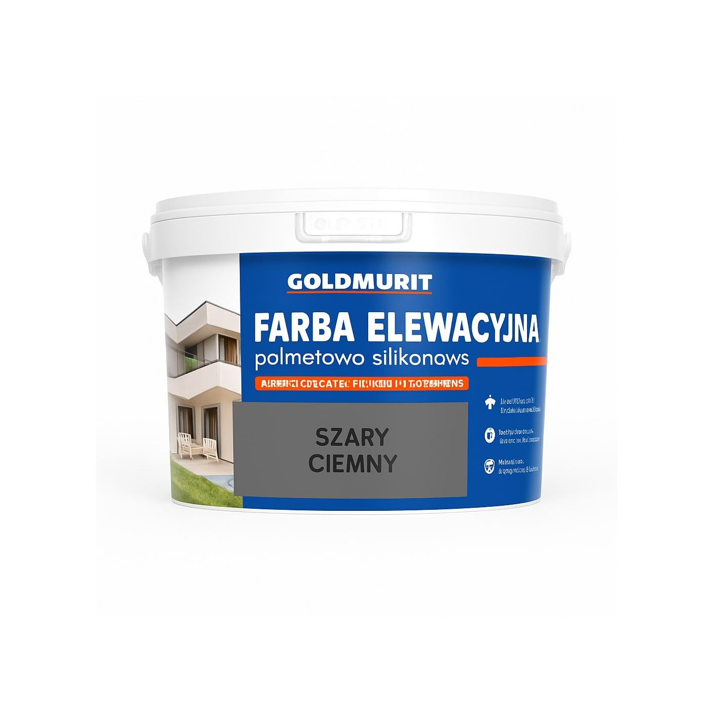 Farba Elewacyjna Polimerowo-Silikonowa Szary Ciemny 2,5l Goldmurit