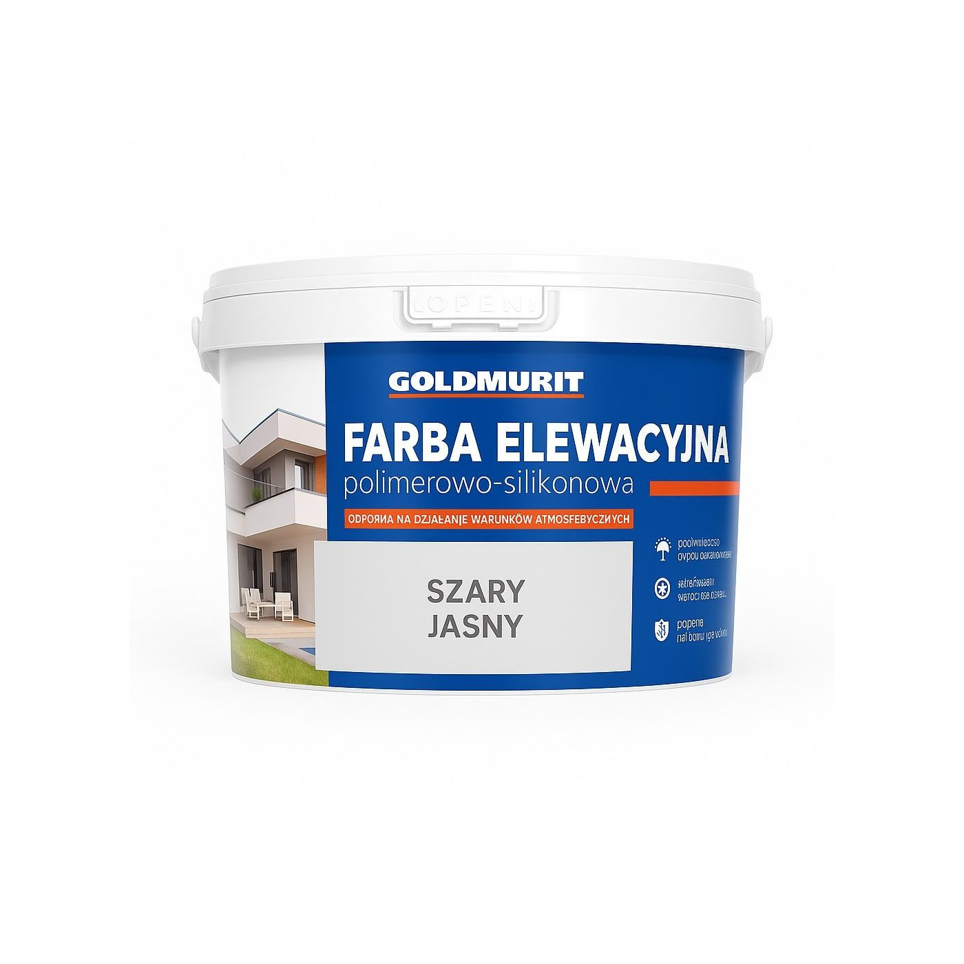 Farba Elewacyjna Polimerowo-Silikonowa Szary Jasny 2,5l Goldmurit