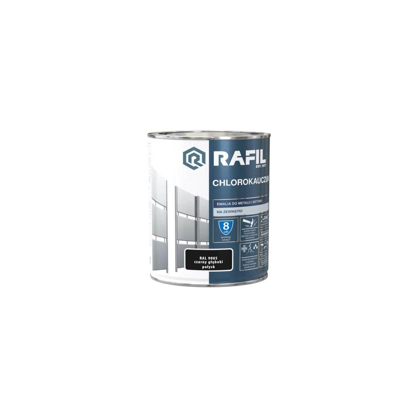Emalia Chlorokauczukowa 0,75 L Czarny RAL9005 RAFIL
