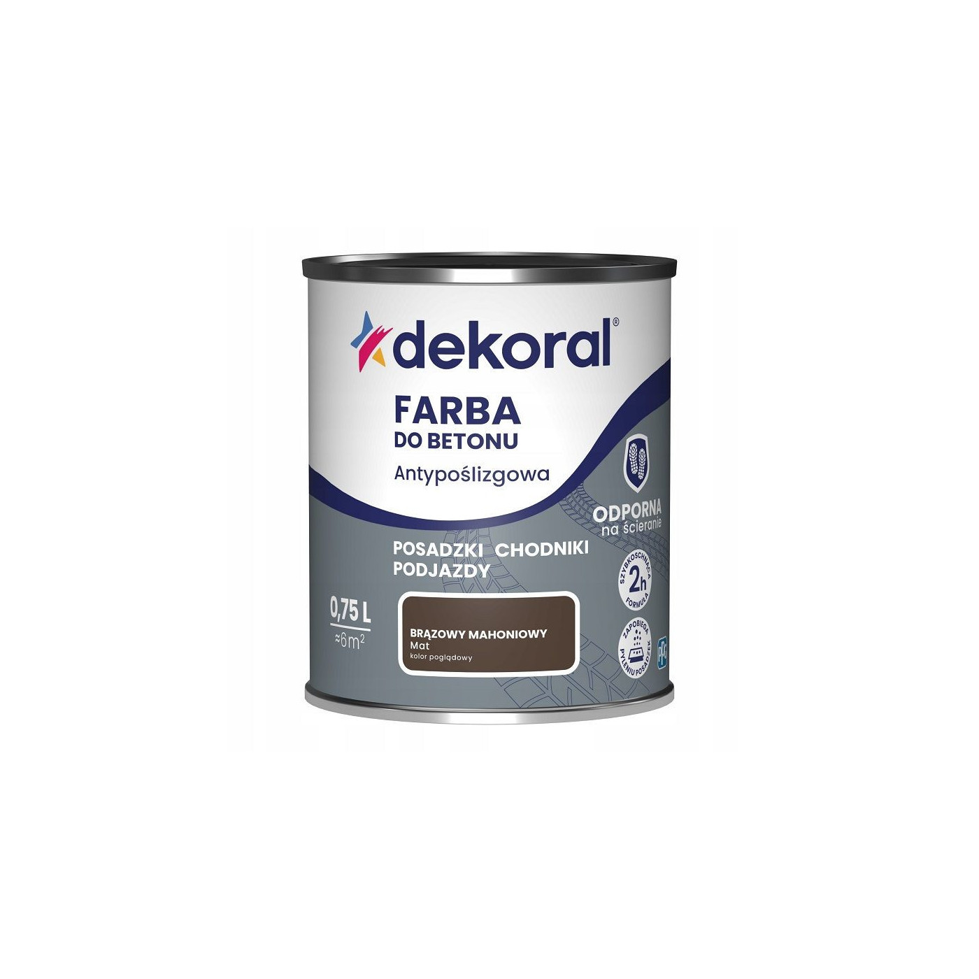 Farba Do Betonu Akrylit B Brązowo-Mahoniowy 0,75L Dekoral