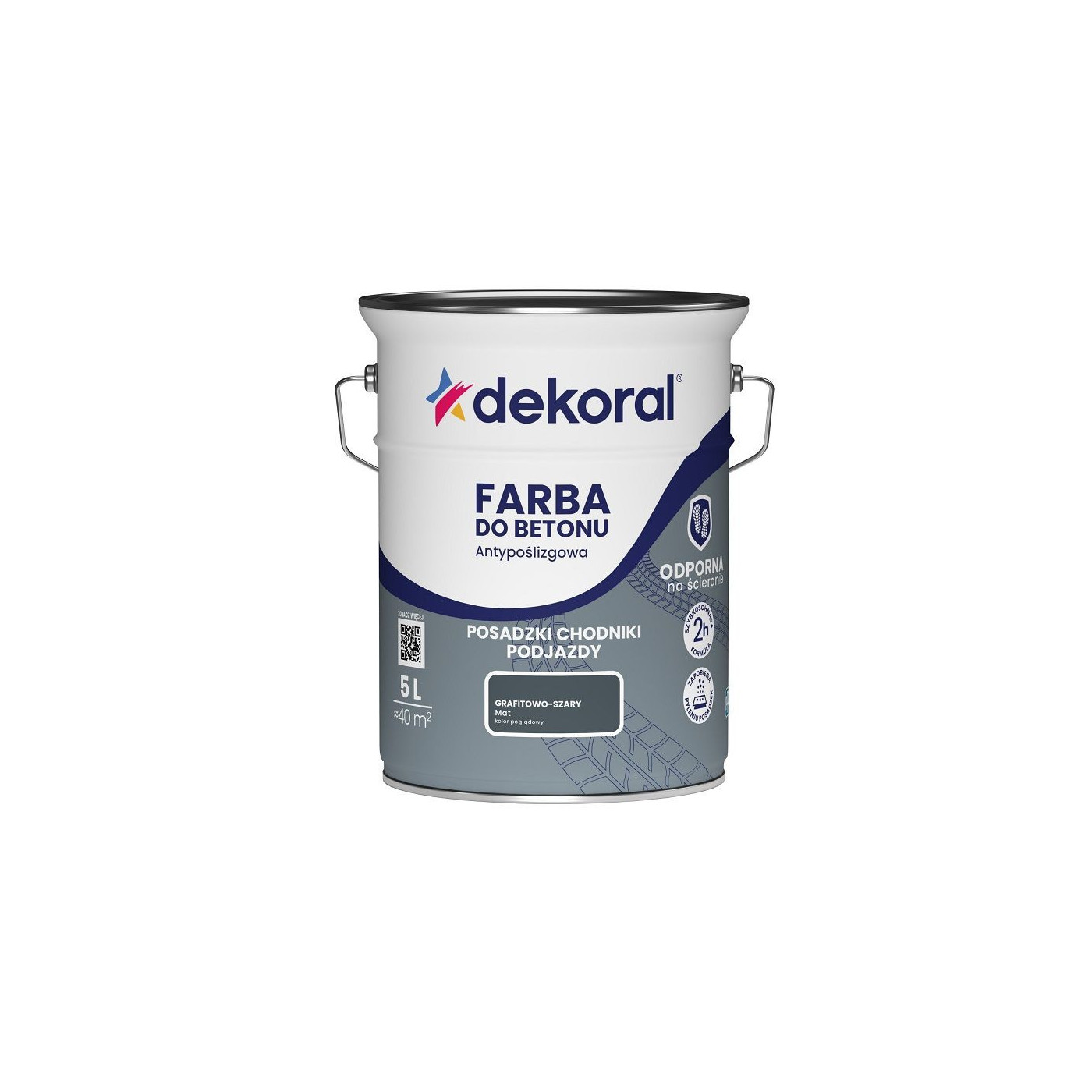 Farba Do Betonu Akrylit B Grafitowo-Szary 5L Dekoral
