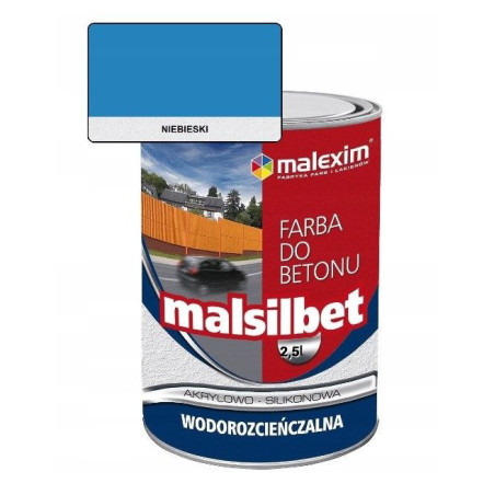 Farba Akrylowo-Silikonowa Malsilbet Niebieski 2,5L Malexim