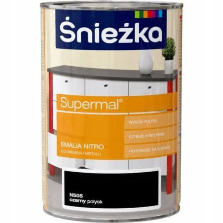 Emalia Supermal Nitro Czarny Połysk 0.8 L Śnieżka