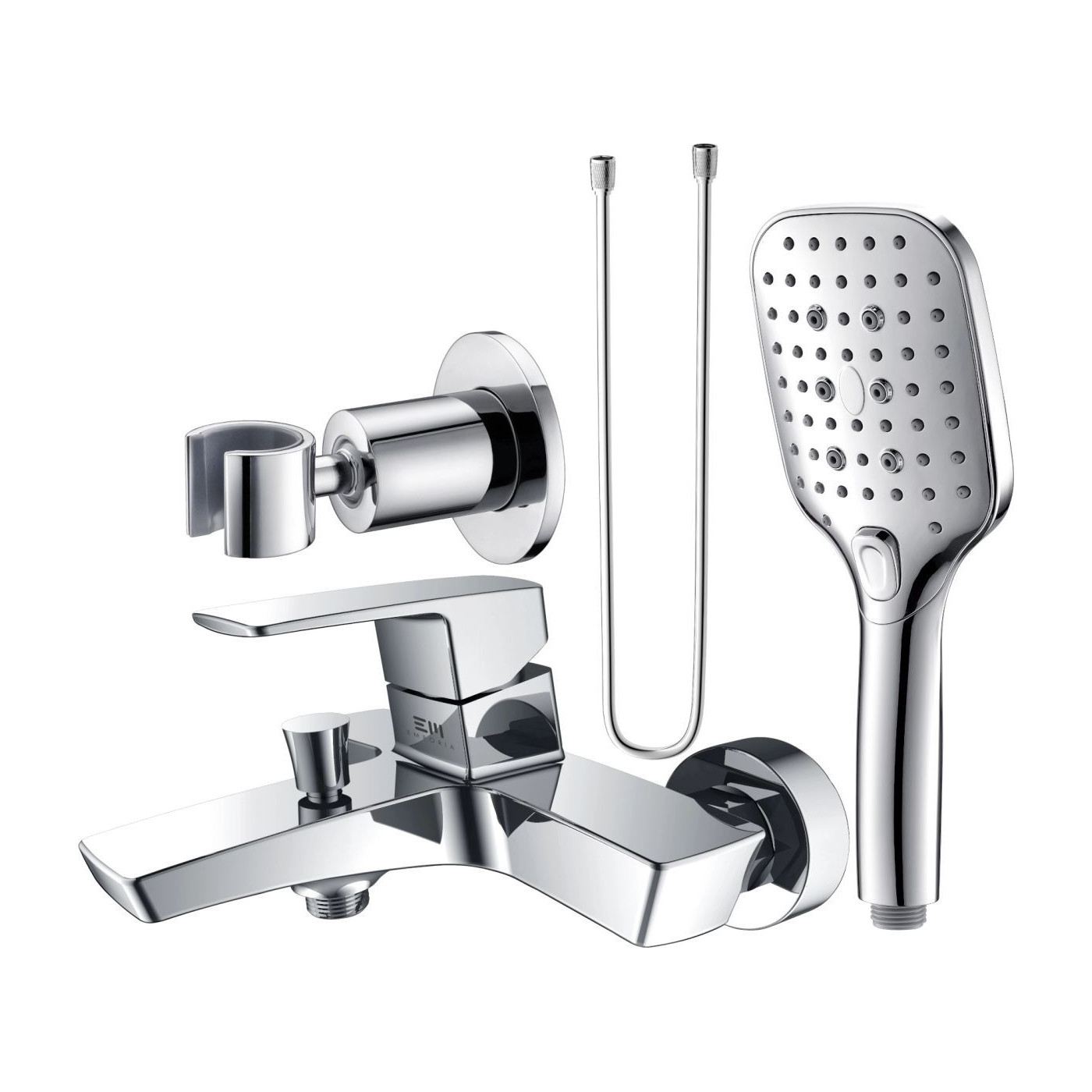 Zestaw Bateria Wannowa + Zestaw Prysznicowy Teo Chrom Emporia