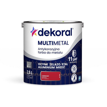 Farba Do Metalu Antykorozyjna Czerwony Mat 2,5L Dekoral