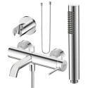 Zestaw Bateria Wannowa + Zestaw Prysznicowy Fly Chrom Emporia