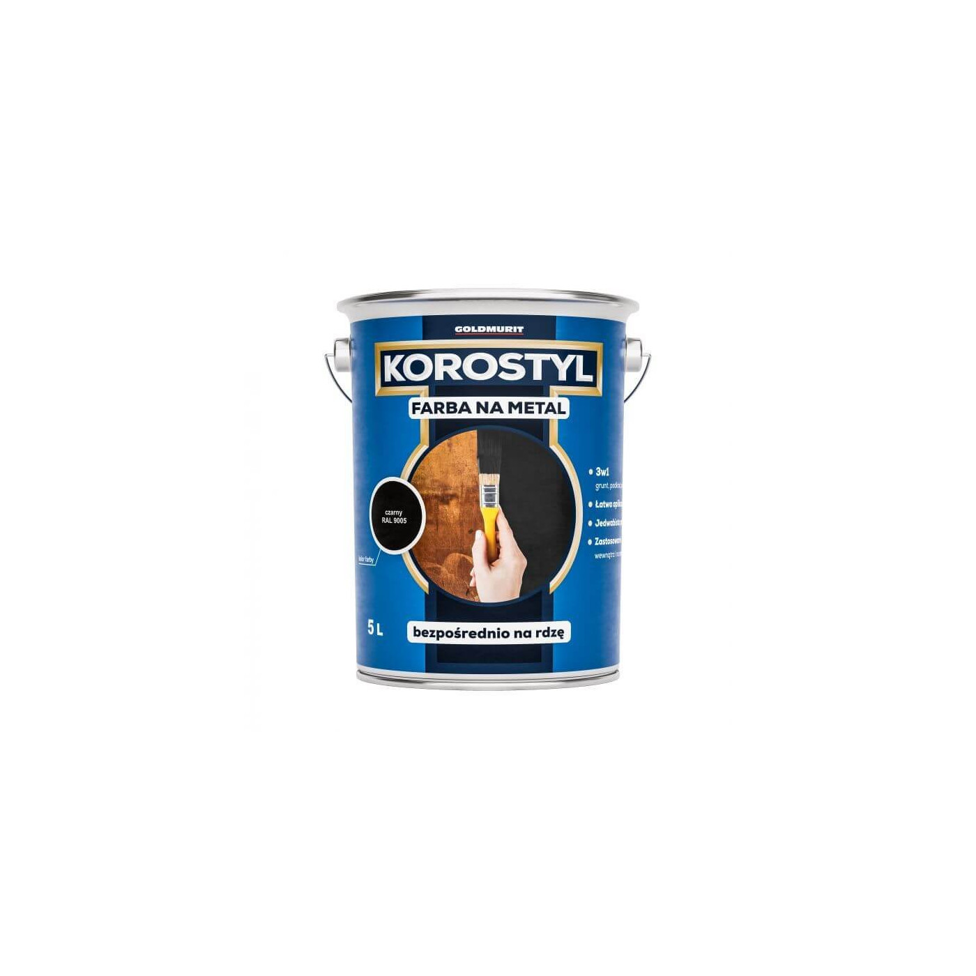 Farba Na Metal 3W1 Korostyl Zielony RAL 6002 5L Goldmurit