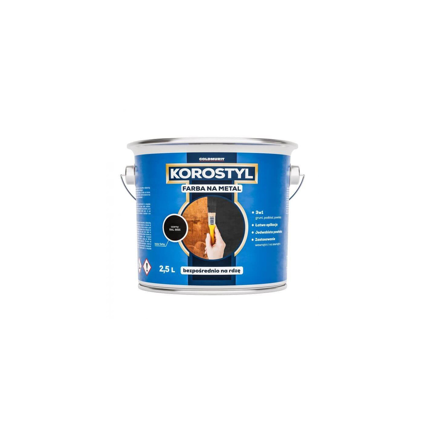 Farba Na Metal 3W1 Korostyl Stalowy RAL 7046 2,5L Goldmurit
