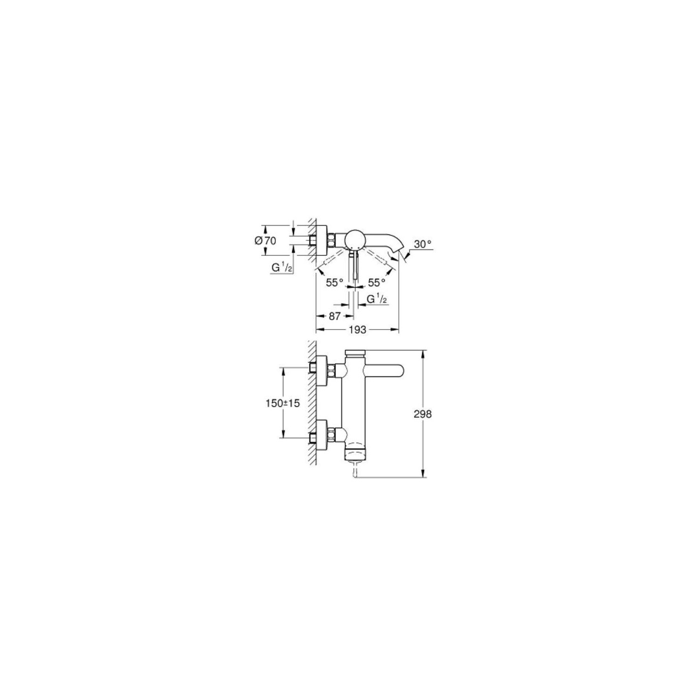 Bateria Wannowa Essence Brushed Cool Sunrise 33624GN1 Grohe