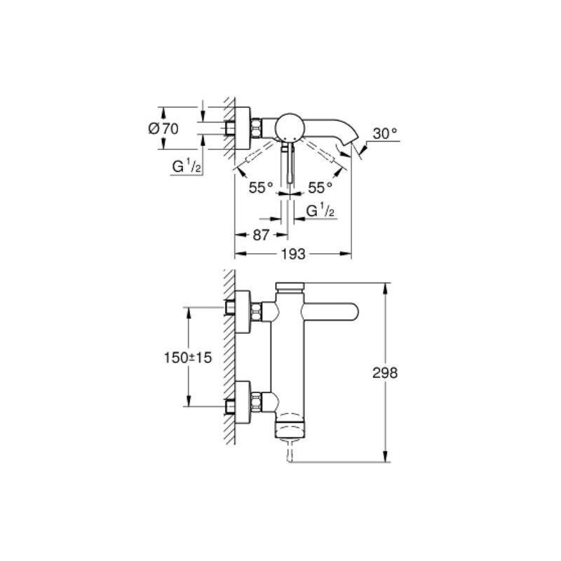 Bateria Wannowa Essence Brushed Cool Sunrise 33624GN1 Grohe