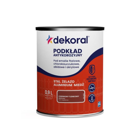 Podkład Antykorozyjny Czerwony Tlenkowy Mat 0,9L Dekoral