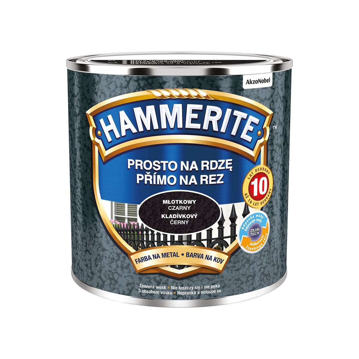Farba Prosto Na Rdzę Młotkowy Czarny 0.25L Hammerite
