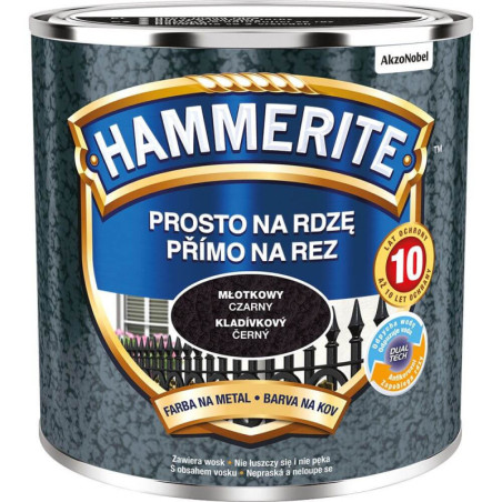 Farba Prosto Na Rdzę Młotkowy Czarny 0.25L Hammerite