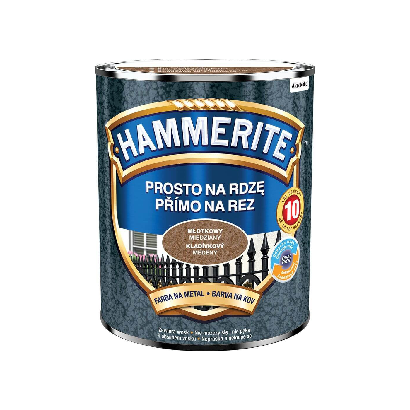Farba Prosto Na Rdzę Młotkowy Miedziany 0.7L Hammerite