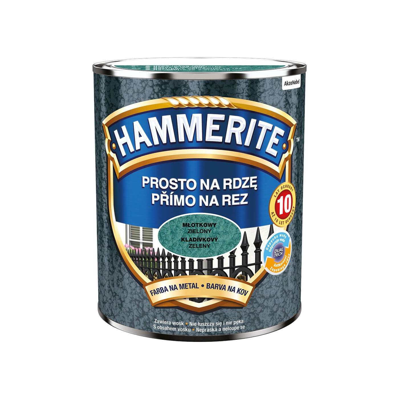 Farba Prosto Na Rdzę Młotkowy Zielony 0.7L Hammerite