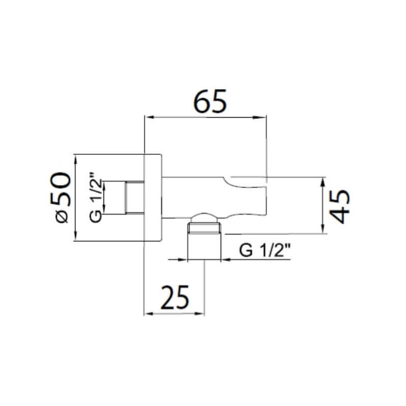 Przyłącz Kątowy Z Uchwytem 1/2 Chrom 4133N Trend Armatura