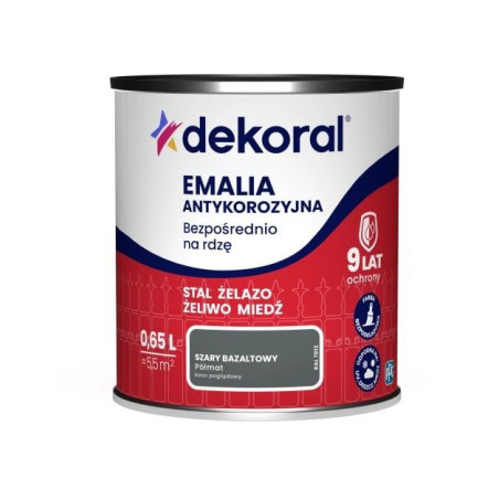 Emalia Antykorozyjna Szary Bazaltowy Półmat 0,65L Dekoral