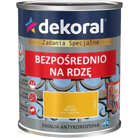 Emalia Antykorozyjna Żółty 0.65L Połysk RAL 1023 Dekoral