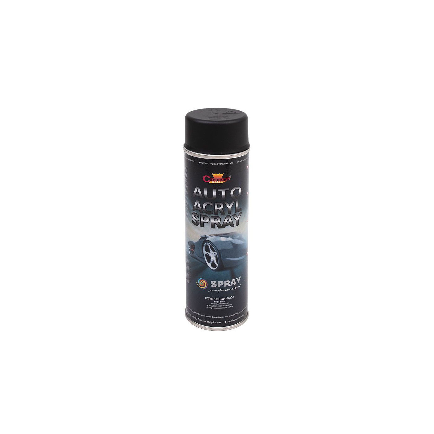 Spray Auto Acryl Czarny Mat 500 ml Champion