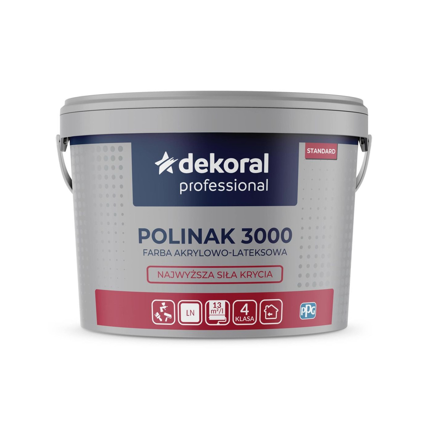 Farba Akrylowo-Lateksowa Professional Polinak 3000 9,75L Baza LN Dekoral