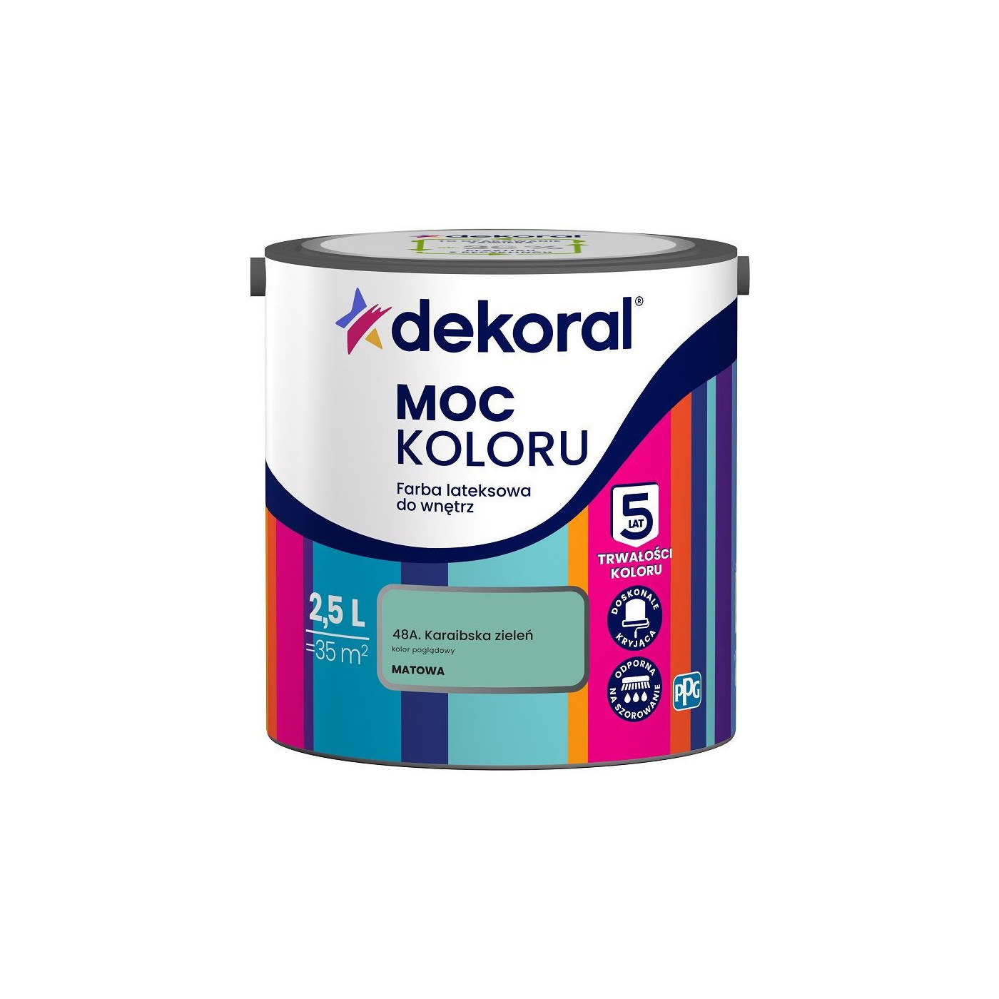 Farba Lateksowa Moc Koloru Karaibska Zieleń 2,5l Dekoral