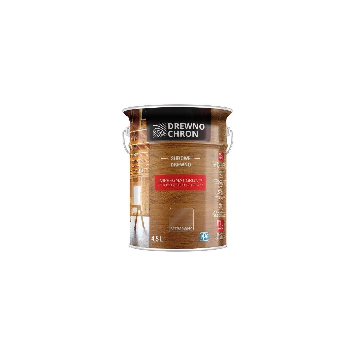 Impregnat Grunt Bezbarwny 4.5L Drewnochron