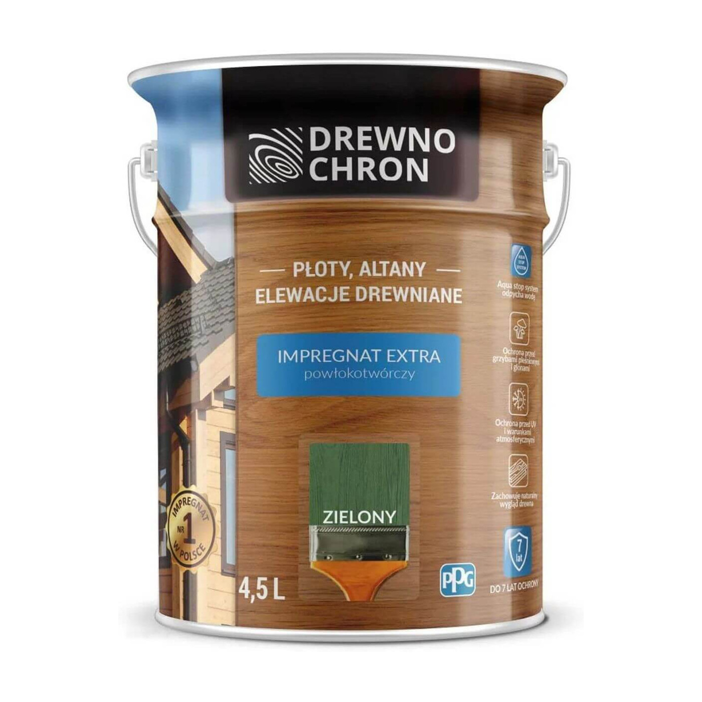 Impregnat Extra Powłokotwórczy Zielony 4,5L Drewnochron