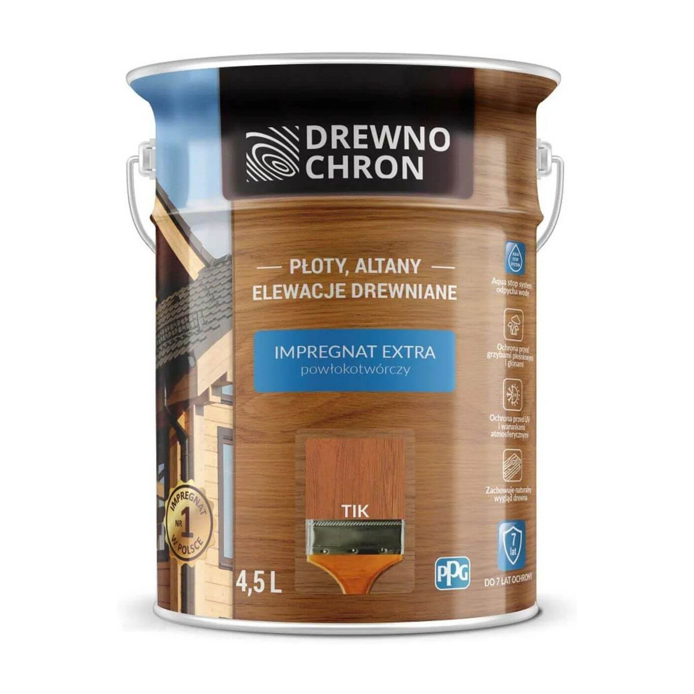 Impregnat Extra Powłokotwórczy Tik 4,5L Drewnochron