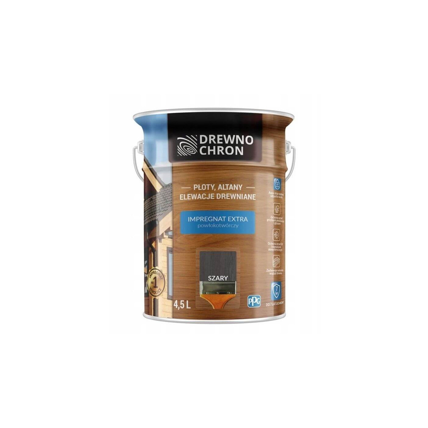 Impregnat Extra Powłokotwórczy Szary 4,5L Drewnochron