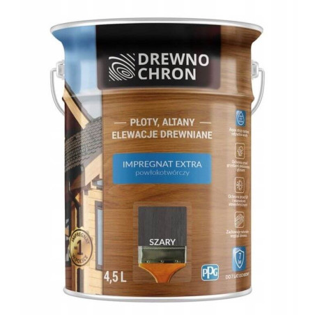 Impregnat Extra Powłokotwórczy Szary 4,5L Drewnochron