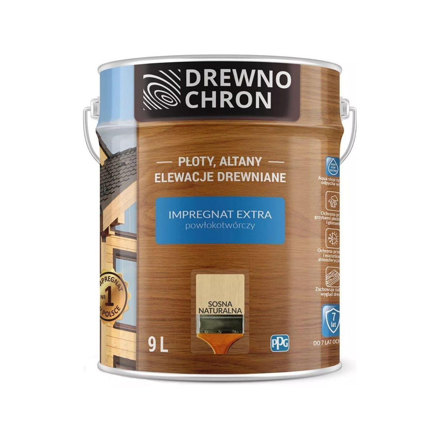 Impregnat Extra Powłokotwórczy Sosna Naturalna 9L Drewnochron