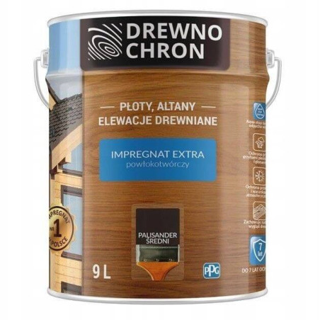Impregnat Extra Powłokotwórczy Palisander Średni 9L Drewnochron