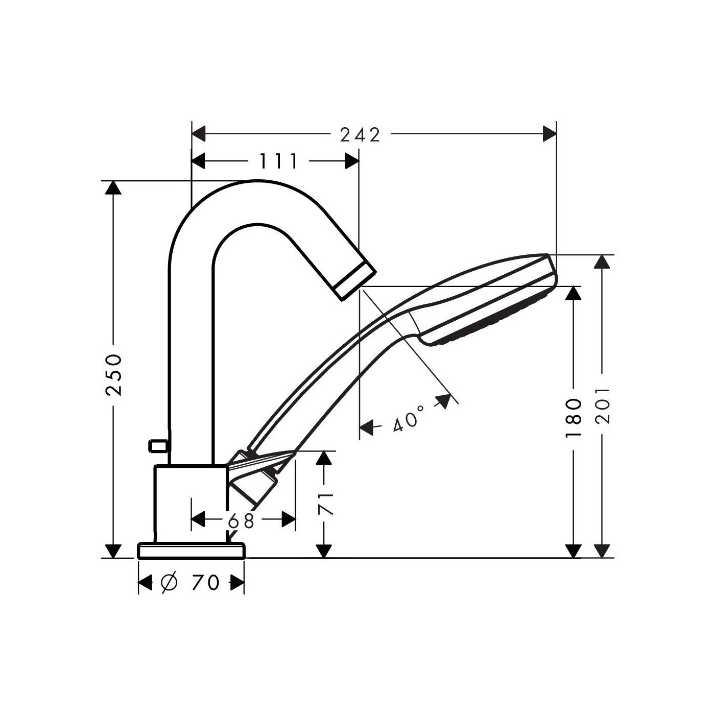 3-Otworowa Jednouchwytowa Bateria Na Brzeg Wanny Logis Chrom 71310000 Hansgrohe