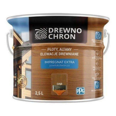 Impregnat Extra Powłokotwórczy Dąb 2,5L Drewnochron