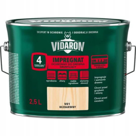 Impregnat Ochronny - Gruntujący V01 Bezbarwny 2,5L Vidaron