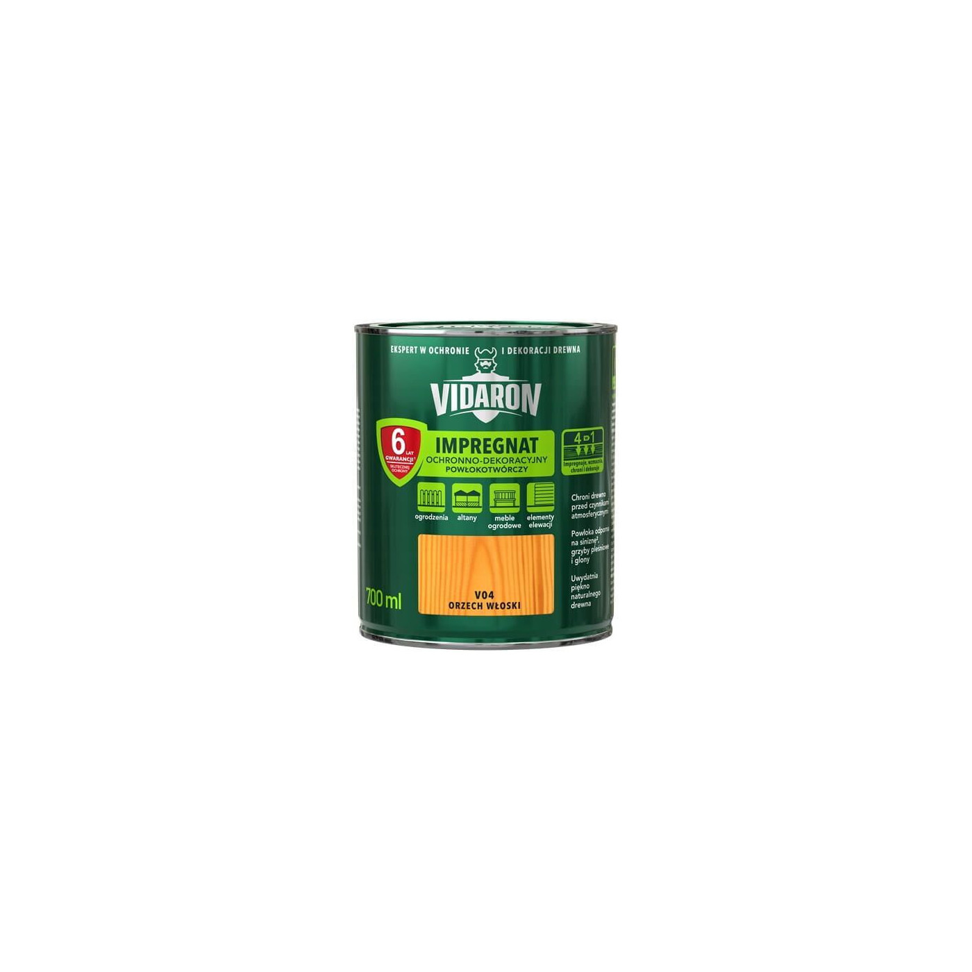 Impregnat Ochronno-Dekoracyjny Powłokotwórczy V04 Orzech Włoski 0,7L Vidaron