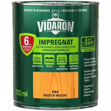 Impregnat Ochronno-Dekoracyjny Powłokotwórczy V04 Orzech Włoski 0,7L Vidaron