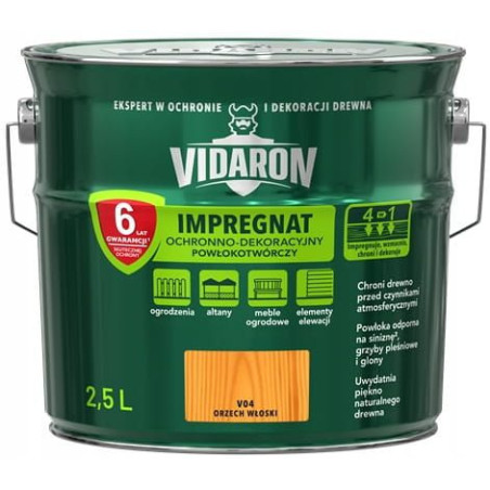 Impregnat Ochronno-Dekoracyjny Powłokotwórczy V04 Orzech Włoski 2,5L Vidaron