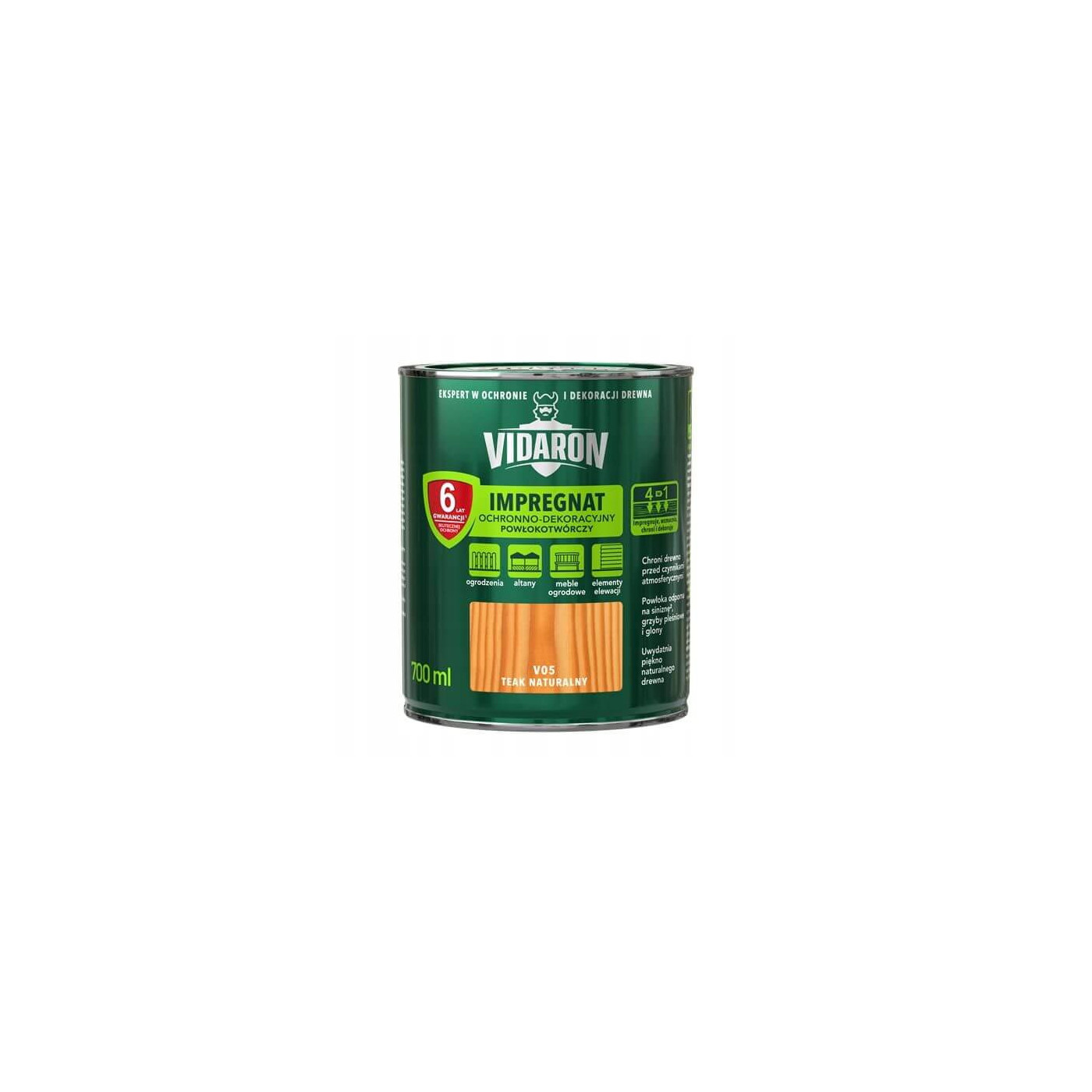 Impregnat Ochronno-Dekoracyjny Powłokotwórczy V05 Teak Naturalny 0,7L Vidaron