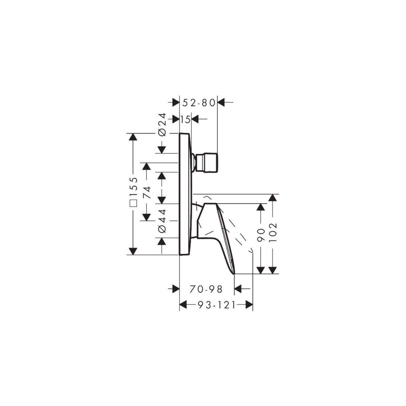 Podtynkowa Bateria Wannowa Logis Czarny Mat 71405670 Hansgrohe
