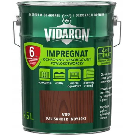 Impregnat Ochronno-Dekoracyjny Powłokotwórczy V09 Palisander Indyjski 4,5L Vidaron