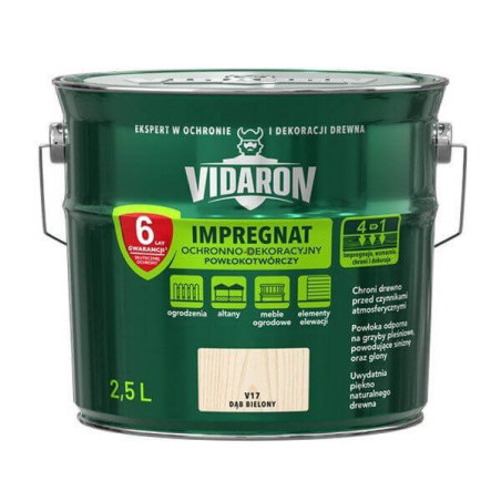 Impregnat Ochronno-Dekoracyjny Powłokotwórczy V17 Dąb Bielony 2,5L Vidaron