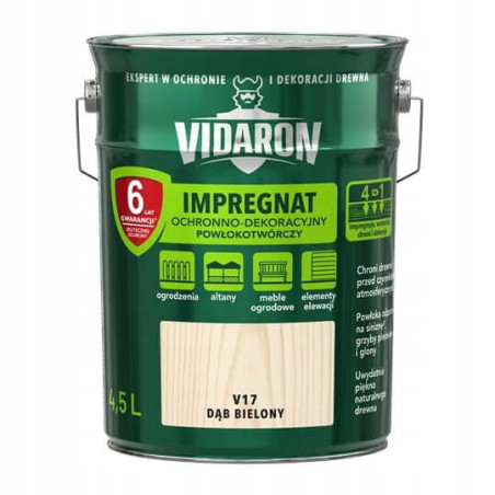 Impregnat Ochronno-Dekoracyjny Powłokotwórczy V17 Dąb Bielony 4,5L Vidaron