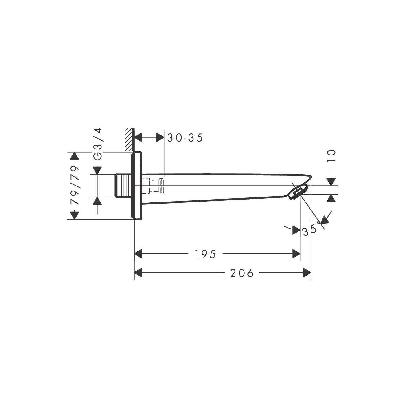Wylewka Wannowa Logis Czarny Mat 71410670 Hansgrohe