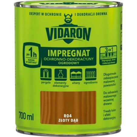 Impregnat Ochronno Dekoracyjny Ogrodowy Złoty Dąb R04 700 ml Vidaron